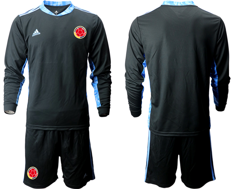 Men 2020-2021 Season National team Colombia goalkeeper Long sleeve black Soccer Jersey
